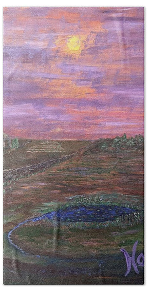 Sunset Over Rural Landscape - Beach Towel