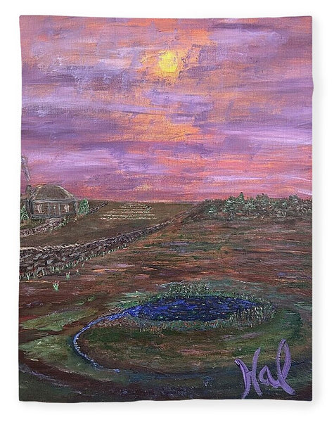 Sunset Over Rural Landscape - Blanket