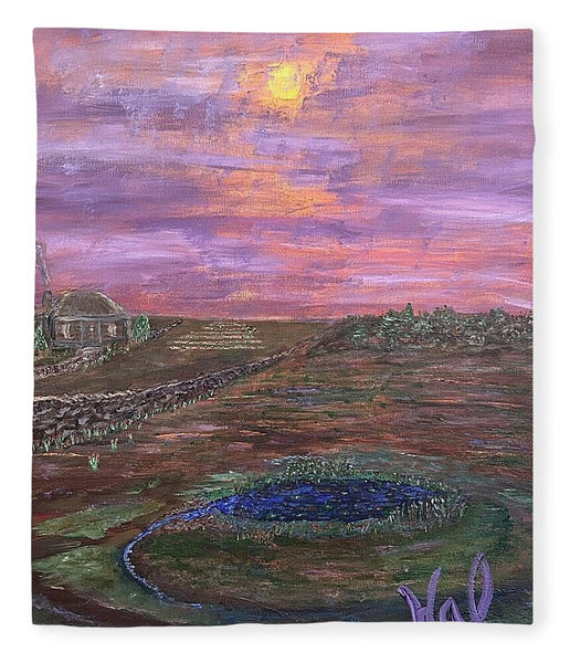 Sunset Over Rural Landscape - Blanket
