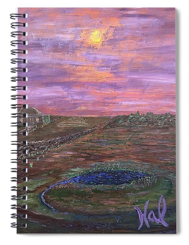 Sunset Over Rural Landscape - Spiral Notebook