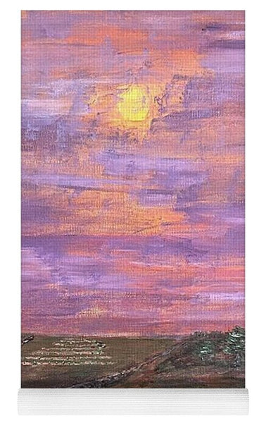 Sunset Over Rural Landscape - Yoga Mat