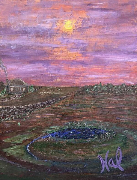 Sunset Over Rural Landscape - Art Print
