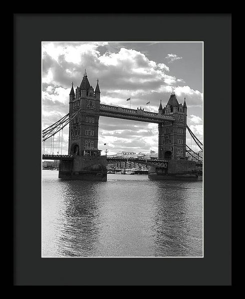 Tower Bridge in Black and White - Framed Print