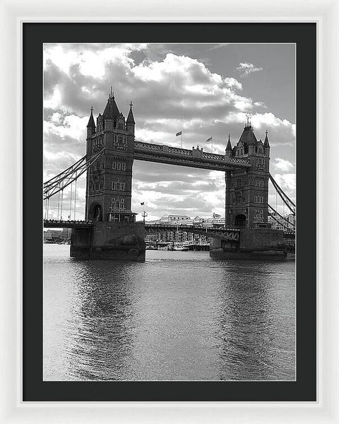 Tower Bridge in Black and White - Framed Print