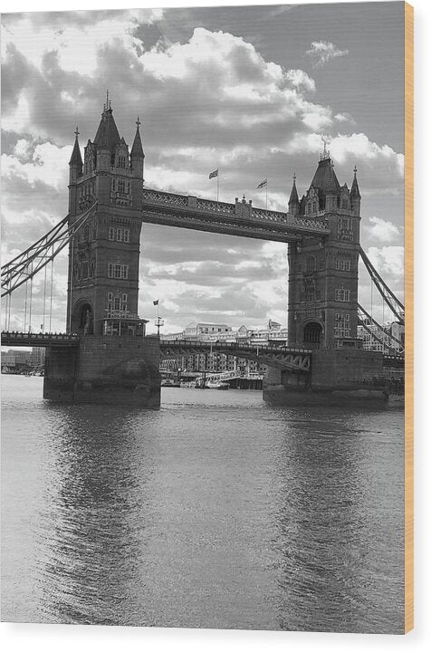 Tower Bridge in Black and White - Wood Print