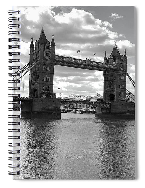 Tower Bridge in Black and White - Spiral Notebook