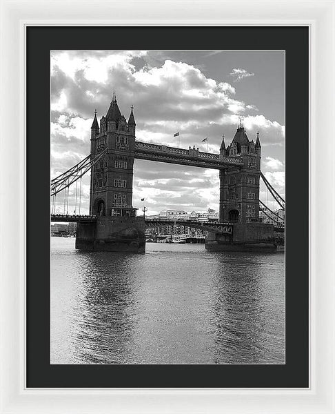 Tower Bridge in Black and White - Framed Print