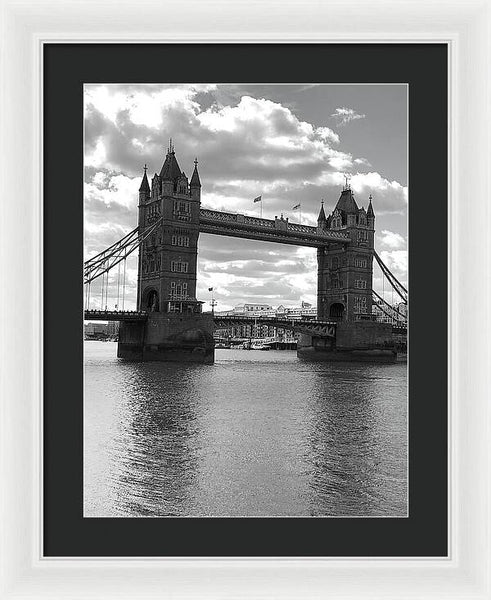 Tower Bridge in Black and White - Framed Print