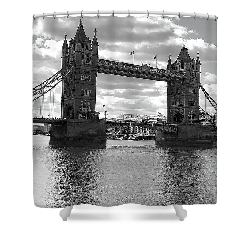Tower Bridge in Black and White - Shower Curtain