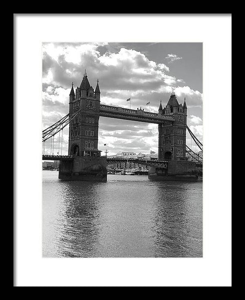 Tower Bridge in Black and White - Framed Print