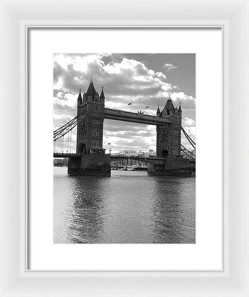 Tower Bridge in Black and White - Framed Print