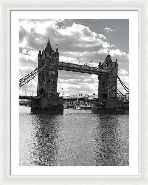Tower Bridge in Black and White - Framed Print