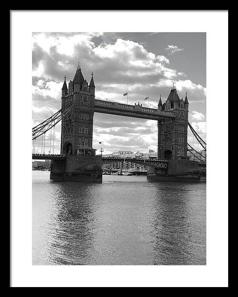 Tower Bridge in Black and White - Framed Print