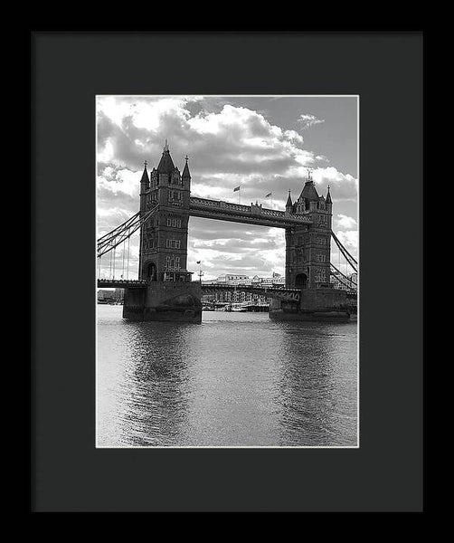 Tower Bridge in Black and White - Framed Print