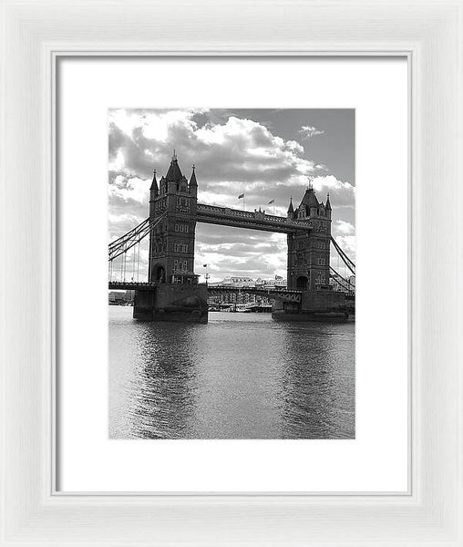 Tower Bridge in Black and White - Framed Print