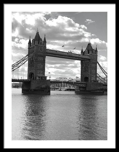 Tower Bridge in Black and White - Framed Print