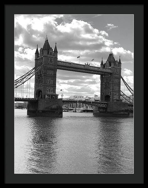 Tower Bridge in Black and White - Framed Print