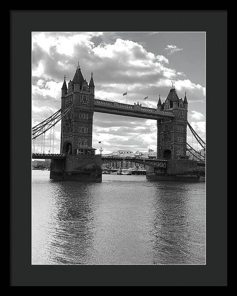 Tower Bridge in Black and White - Framed Print