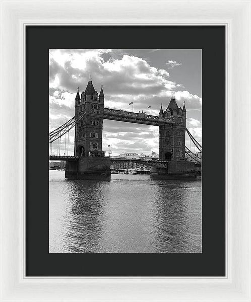 Tower Bridge in Black and White - Framed Print
