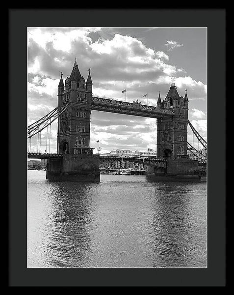 Tower Bridge in Black and White - Framed Print