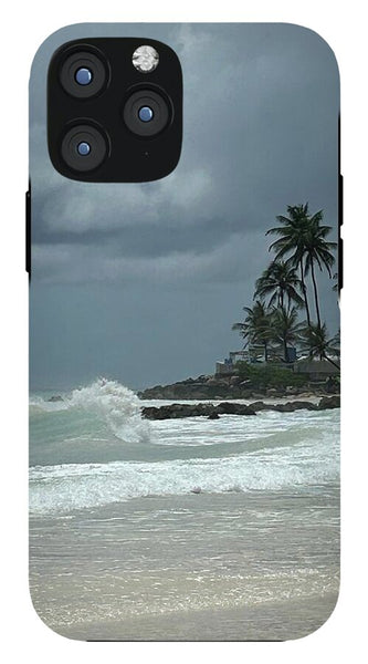 Tropical Beach with Stormy Sky - Phone Case