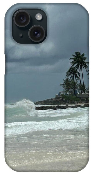 Tropical Beach with Stormy Sky - Phone Case