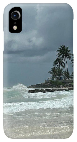 Tropical Beach with Stormy Sky - Phone Case