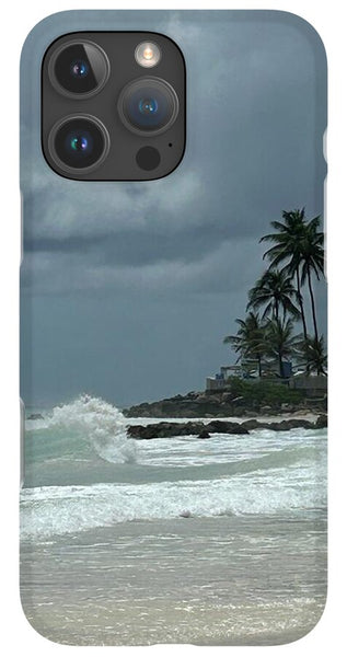 Tropical Beach with Stormy Sky - Phone Case