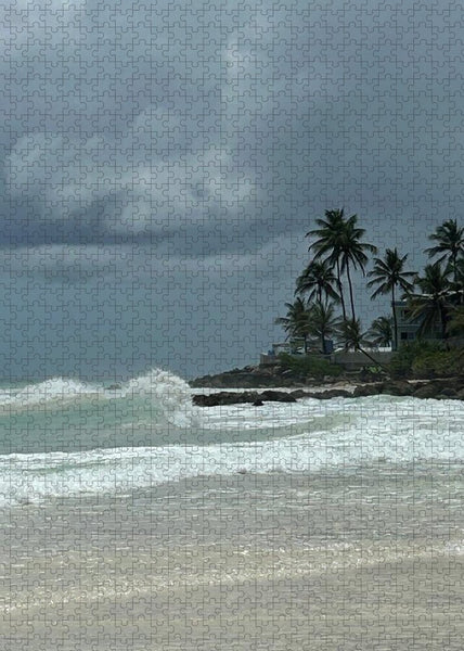 Tropical Beach with Stormy Sky - Puzzle
