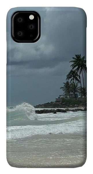 Tropical Beach with Stormy Sky - Phone Case