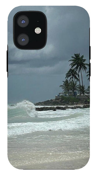 Tropical Beach with Stormy Sky - Phone Case