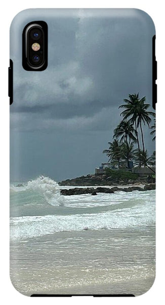 Tropical Beach with Stormy Sky - Phone Case