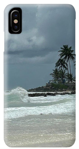 Tropical Beach with Stormy Sky - Phone Case