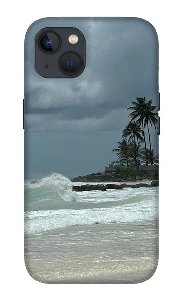 Tropical Beach with Stormy Sky - Phone Case