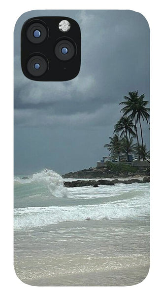 Tropical Beach with Stormy Sky - Phone Case