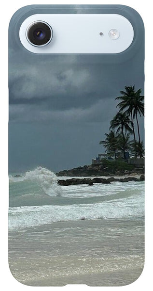 Tropical Beach with Stormy Sky - Phone Case