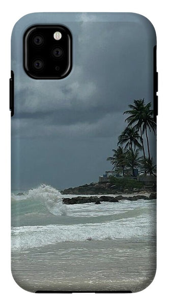 Tropical Beach with Stormy Sky - Phone Case
