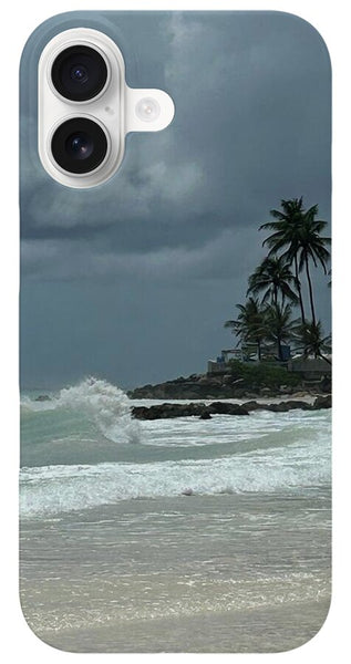 Tropical Beach with Stormy Sky - Phone Case