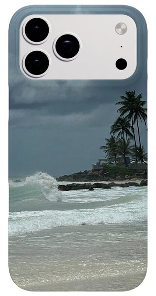Tropical Beach with Stormy Sky - Phone Case