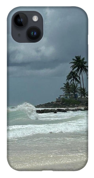 Tropical Beach with Stormy Sky - Phone Case