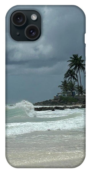 Tropical Beach with Stormy Sky - Phone Case