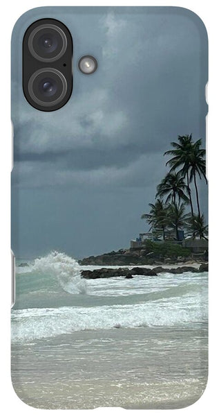Tropical Beach with Stormy Sky - Phone Case