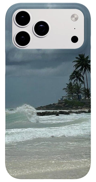 Tropical Beach with Stormy Sky - Phone Case