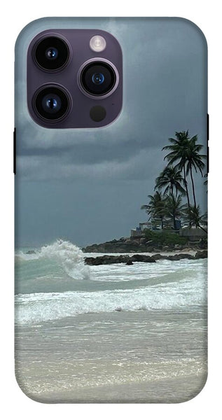 Tropical Beach with Stormy Sky - Phone Case