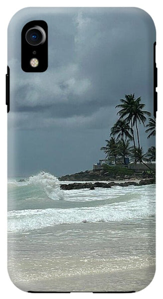 Tropical Beach with Stormy Sky - Phone Case