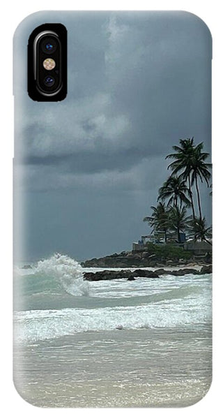 Tropical Beach with Stormy Sky - Phone Case
