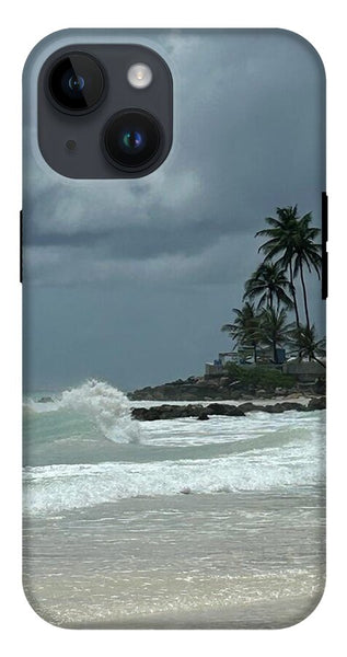 Tropical Beach with Stormy Sky - Phone Case