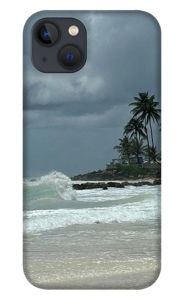 Tropical Beach with Stormy Sky - Phone Case
