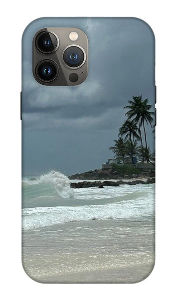 Tropical Beach with Stormy Sky - Phone Case