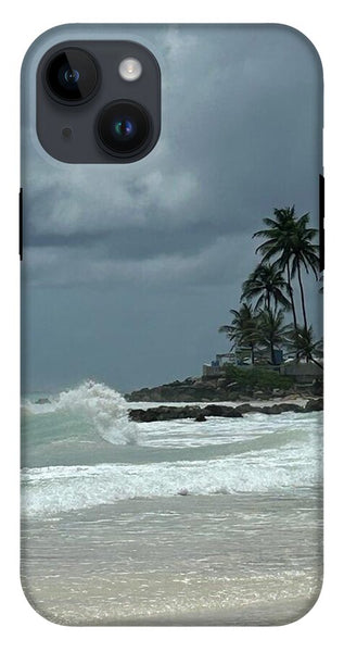 Tropical Beach with Stormy Sky - Phone Case